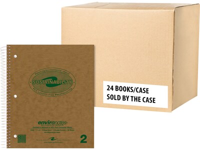 Roaring Spring Paper Products Environotes 2-Subject Notebooks, 9 x 11, College Ruled, 80 Sheets, B