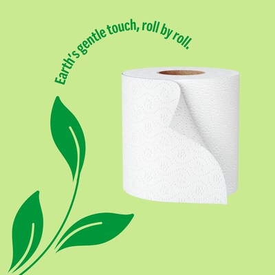 Perk™ Eco Recycled Toilet Paper, 2-ply, White, 240 Sheets/Roll, 12 Rolls/Case (PK63226)