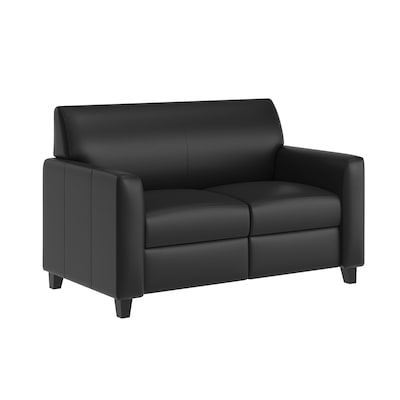 Flash Furniture Agent 52.5W LeatherSoft Loveseat, Black (BT827U2BK)