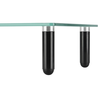 Lorell Glass Monitor Stand, Up to 42" Monitor, Clear/Black (LLR99533)