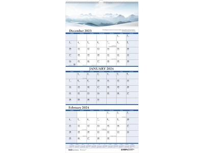 2024 House of Doolittle Scenic 8 x 17 Three-Month Wall Calendar (3636-24)