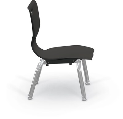 MooreCo 10" Hierarchy Student Chair with 4 Legs, Black/Chrome Base (703673561631)