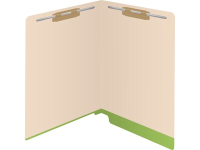Medical Arts Press Reinforced End Tab File Folder, Straight-Cut, Letter Size, Manila/Green, 50/Box (S-09473-GRN)