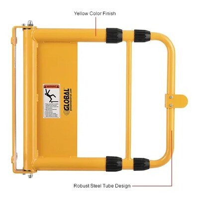Global Industrial Universal Spring-Loaded Safety Swing Gate, 24” - 40”W Opening, Yellow (708360YL)
