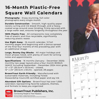 2025 BrownTrout President Donald J. Trump 12" x 12" Monthly  Wall Calendar (9781975475567)