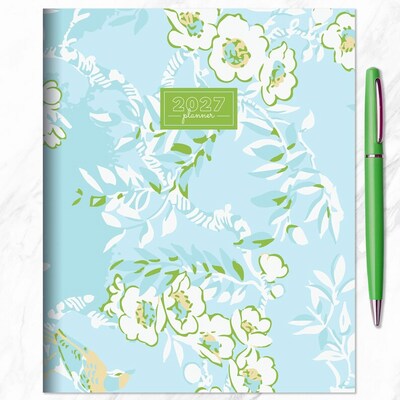 2027 TF Publishing Baby Blue Blooms 6.5" x 8"  Monthly Standard Planner, Paperboard Cover, Multicolored (27-4208)