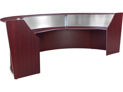 Regency Marque 144"W Curved Reception Desk Workstation, Mahogany (77313MH)