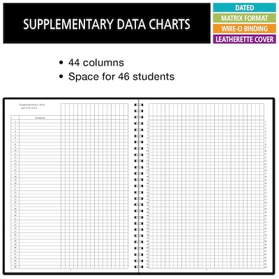 2026-2027 ELAN 8.5" x 11" Academic Weekly & Monthly Teacher Planner, Paperboard Cover, Black (D202-AY26)