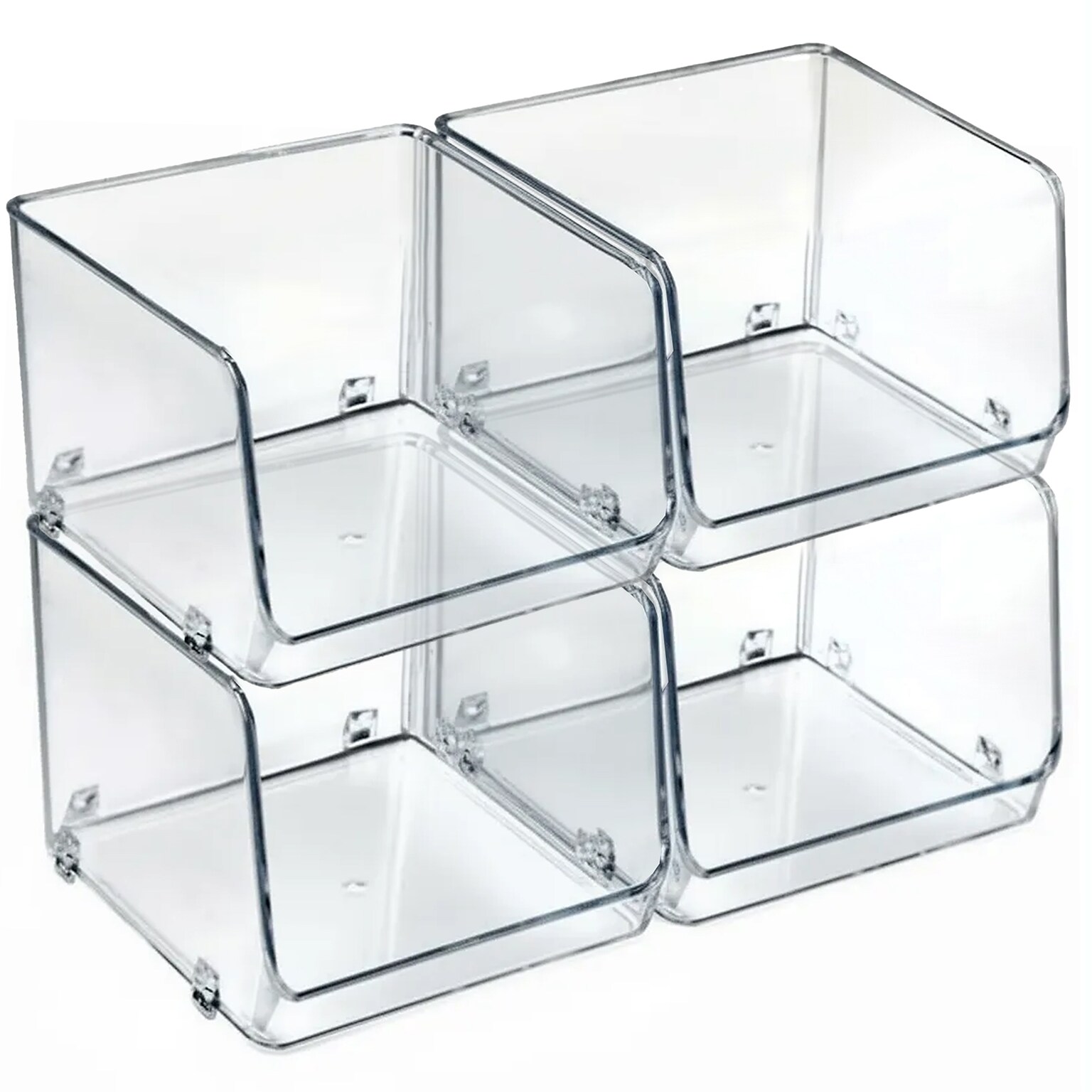 Azar Small Stackable Plastic Storage Bin, 2/Pack (556720-2PK)