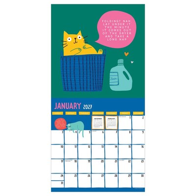 2027 TF Publishing Cats vs Adulting 12 x 12 Monthly Wall Calendar, Multicolored (27-1126)