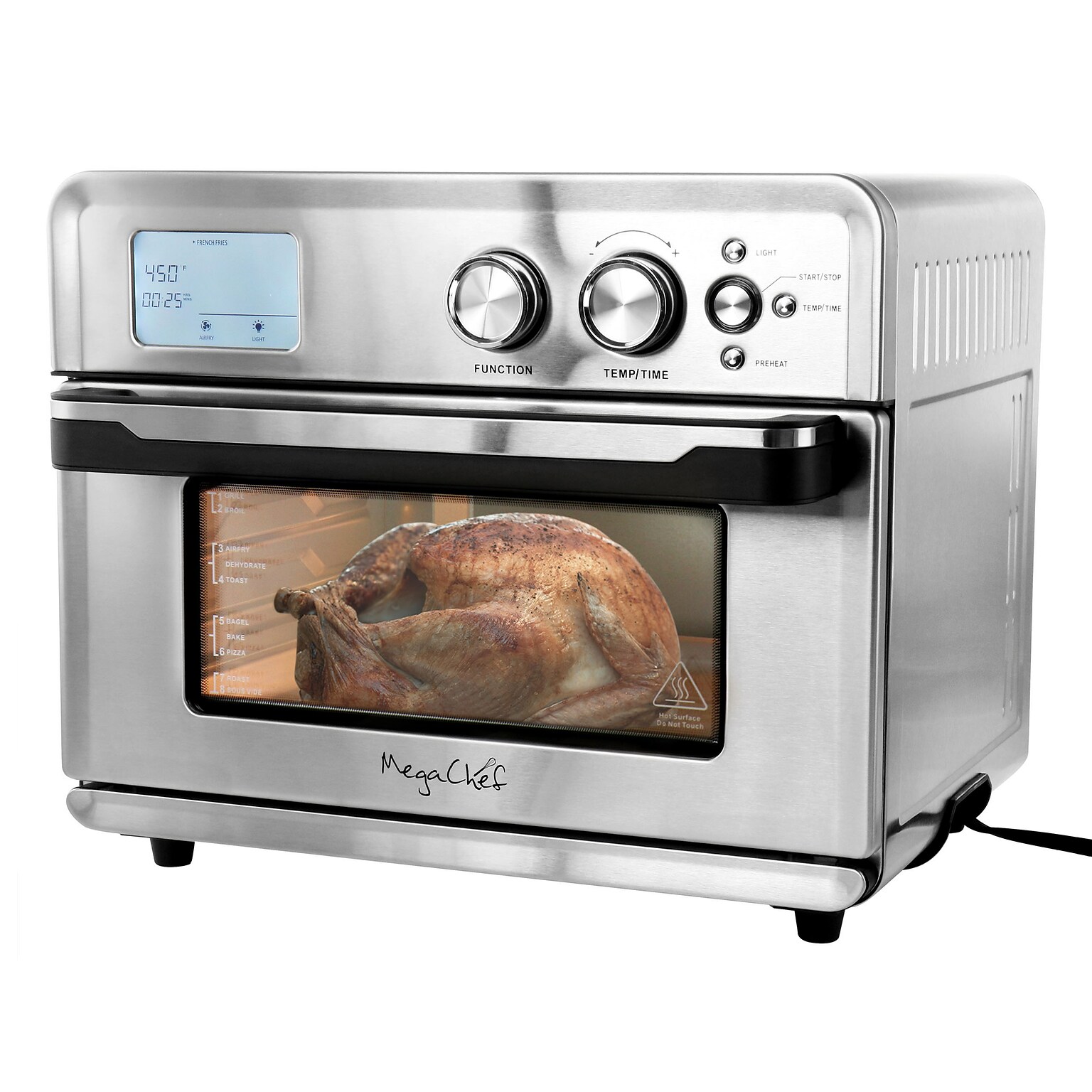 MegaChef Multi-Function 25 Liter Toaster Oven, Silver (935119480M)