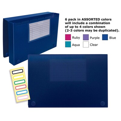 Better Office Products Index Card Case, 5" x 8", 6 Pack, Assorted Colors Will Vary (51706-6PK)