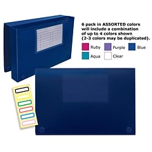 Better Office Products Index Card Case, 5 x 8, 6 Pack, Assorted Colors Will Vary (51706-6PK)
