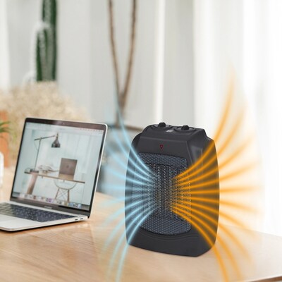 Techni Home 1500-Watt Ceramic Electric Desk Heater, Black (RTA-DTOP-HTR)