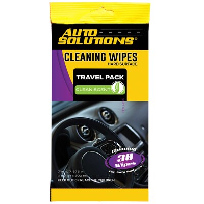 Auto Solutions Cleaning Wipes, Yellow & Purple, 30 Wipes/Pack, 8 Packs/Box, 4 Boxes/Carton (15715)