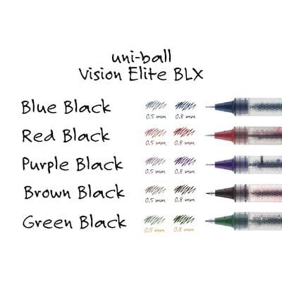 uni-ball Vision Elite Rollerball Pen Refill, Bold Point, Blue/Black Ink, 2 Pack (61234PP)