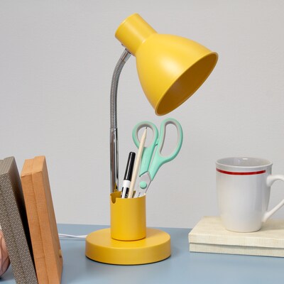 Simple Designs Sleek Essentials LED Desk Lamp, 16.22", Yellow (LD1076-YLW)
