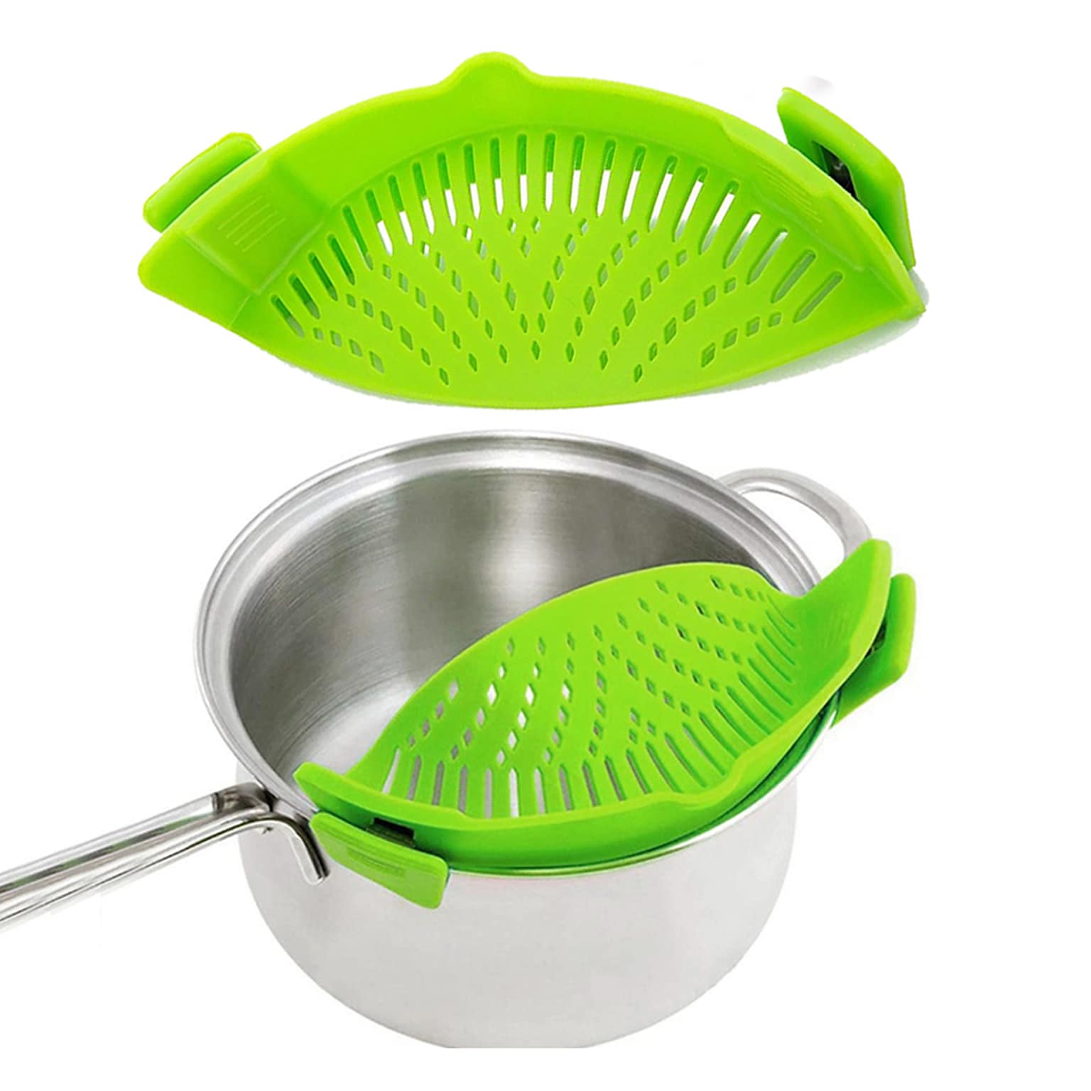 Extreme Fit Silicone Snap On Strainer, 2, Green (TI-SNSK-GRE-2PK)