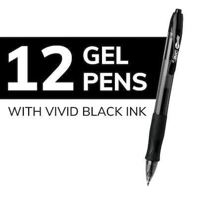 Bic Gel-ocity Black Gel Pens, 2-Pack