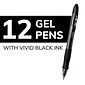 BIC Gel-ocity Original Retractable Gel Pen, Medium Point, 0.7 mm, Black Ink, 12/PK (RLC11-BLK)