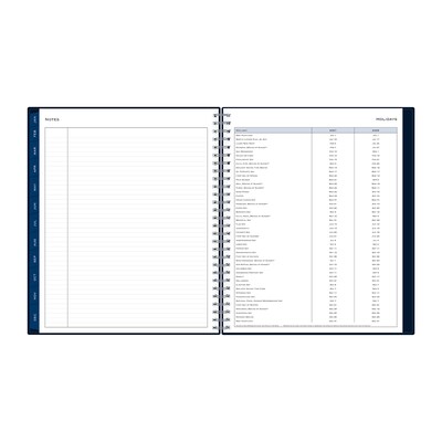 2027 Blue Sky Passages 8" x 10" Calendar Year Monthly Planner, Plastic Cover, Solid Navy (148660-27)