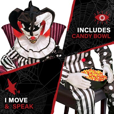 Haunted Hill Farm Hartley the Sitting Scare Clown by Tekky (HHSTCLOWN-FLSA)