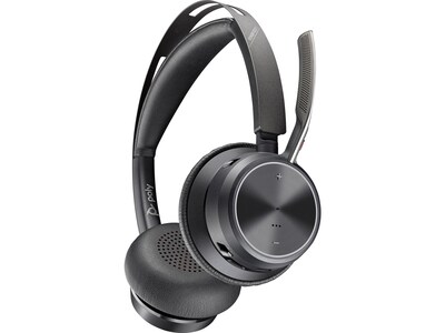 Poly Voyager Focus 2 USB Type-A Active Noise Canceling Bluetooth Headset, Black (76U46AA)