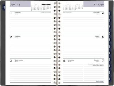 2024-2025 AT-A-GLANCE DayMinder 5" x 8" Academic Weekly & Monthly Planner, Poly Cover, Charcoal (AYC200-45-25)