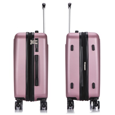 DUKAP Crypto 20" Hardside Carry-On Suitcase, 4-Wheeled Spinner, TSA Checkpoint Friendly, Rose Gold (DKCRY00S-ROS)