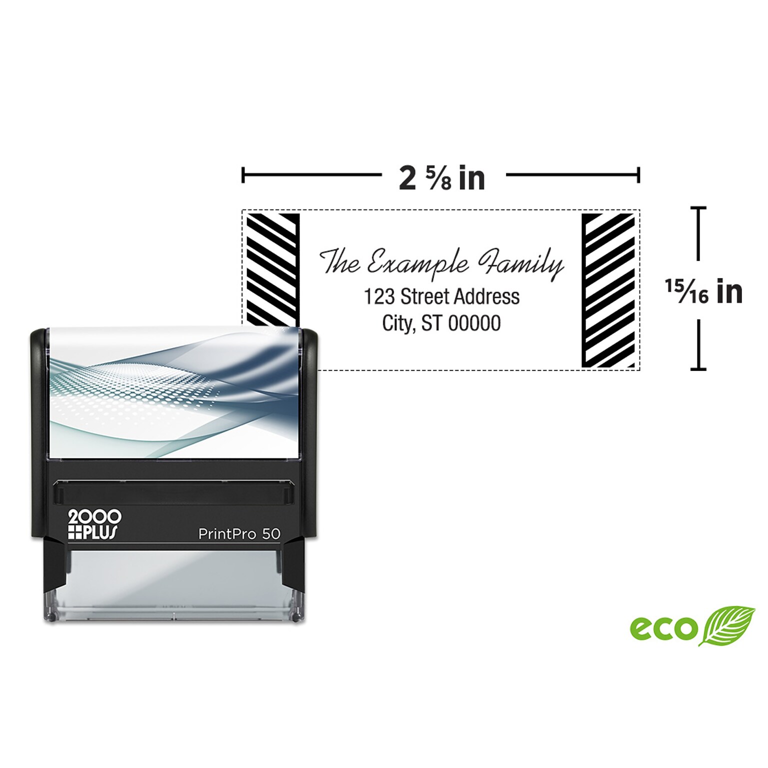 Custom 2000 Plus® PrintPro™ 50 Self-Inking Holiday Stamp, 15/16 x 2-11/16
