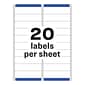 Avery Easy Peel Laser Address Labels, 1" x 4", White, 20 Labels/Sheet, 250 Sheets/Box (5961)