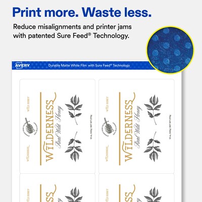 Avery Rectangle Laser/Inkjet Multipurpose Labels, White, 4 Labels/Sheet, 10 Sheets/Pack (19479311235)