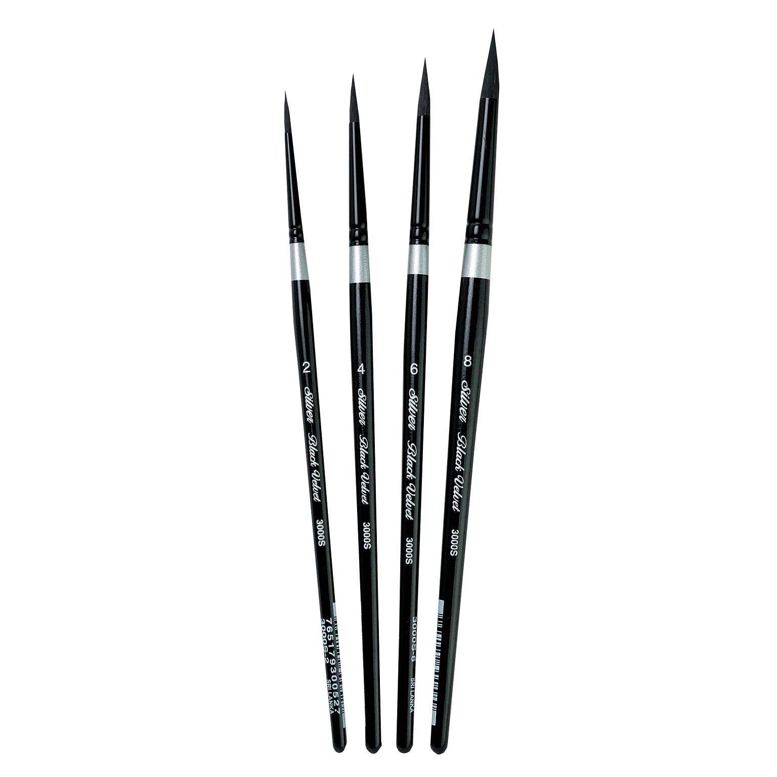 Silver Brush Black Velvet Medium Round Brushes, 4/Pack (SLVBV3055)