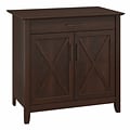 Bush Furniture Key West Secretary Desk with Keyboard Tray and Storage Cabinet, Bing Cherry, (KWS132B