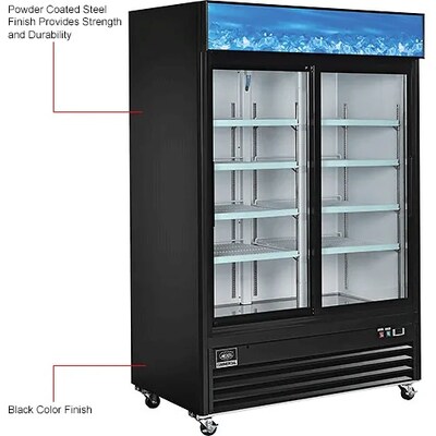 Global Industrial Nexel Merchandiser Refrigerator, 2 Glass Doors, 45 Cu. Ft. (243006)