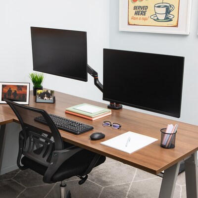 Mind Reader Adjustable Counter-Balance Dual Arm Desk Mount for 13" – 32" Monitors, Black (GARMONDB-BLK)