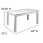 Flash Furniture HERCULES Series 60" Farm Dining Table, Rustic White (XAF60X38WH)
