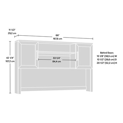 Sauder Tiffin Line 66"W Desktop Hutch, Raven Oak (433264)