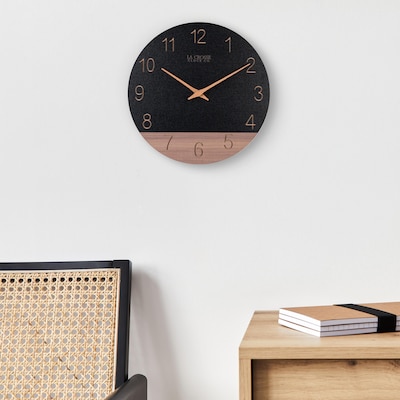 La Crosse Clock 12" Dark Sierra Wood Analog Quartz Wall Clock (404-3630C)