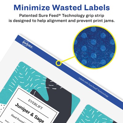 Avery Laser/Inkjet Multipurpose Rectangle Labels, 5" x 3.5", White, 200 Labels/Box (94256)