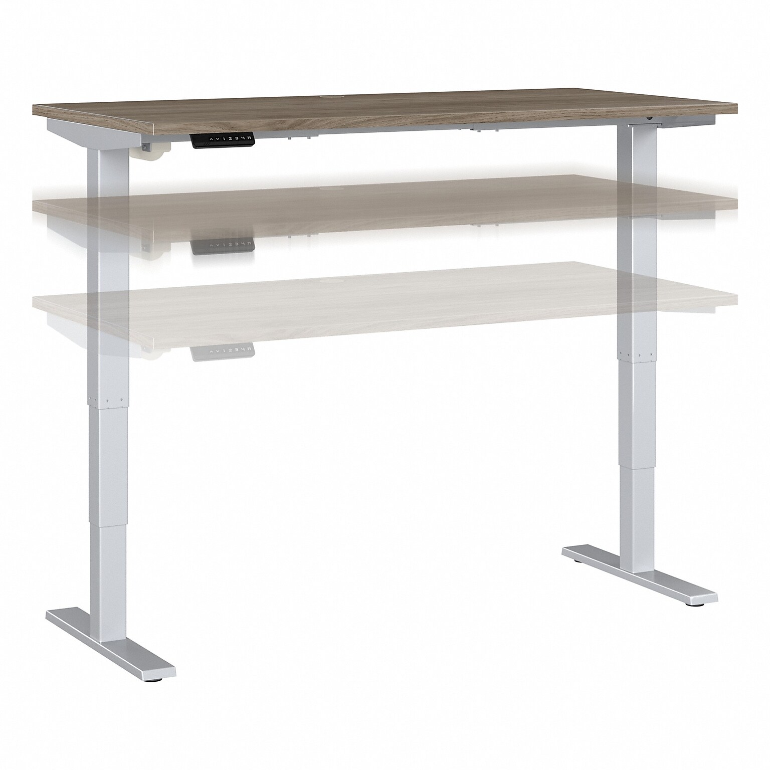 Bush Business Furniture Move 40 Series 28-48 Adjustable Standing Desk, Modern Hickory/Cool Gray Metallic (M4S6030MHSK)