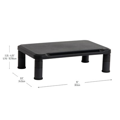 Mind Reader Adjustable Monitor Stand, Black, 2/Pack (2SMPLMON-BLK)
