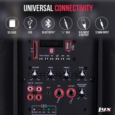 LyxPro 8 Inch Rechargeable PA Speaker (LYXSPA8BAT)