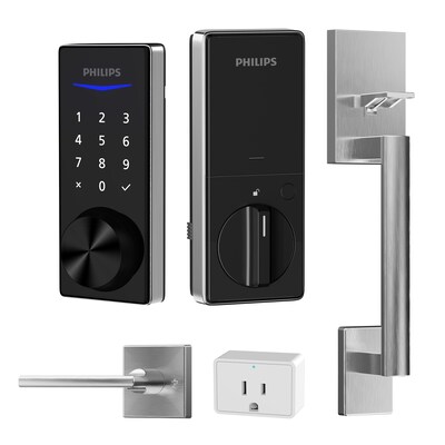 Philips Bluetooth Touchscreen Smart Deadbolt with Wi-Fi Bridge & Handle – Satin Nickel