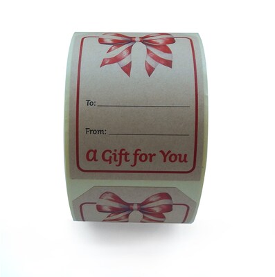 Great Papers! Holiday Bow Gift Tag Stickers, 250 Stickers/Roll (2025049)