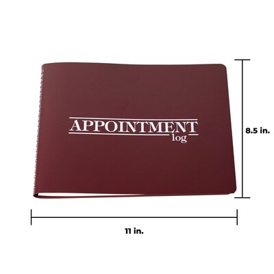 2026 Medical Arts Press® 8 1/2 x 11 2 Column Daily Appointment Log, Maroon (3109426)