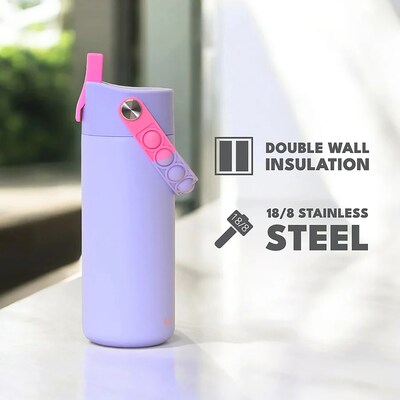 Elemental Core Pop Stainless Steel Double Wall Insulated Water Bottle, 18 oz., Lilac Tie Dye (EBC18L