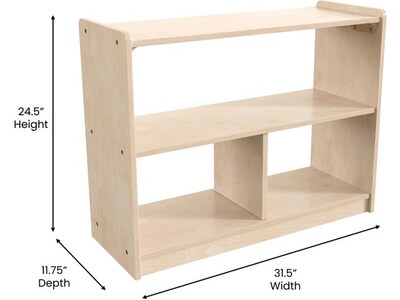 Flash Furniture Bright Beginnings 3-Section Modular Storage Unit, 24.5"H x 31.5"W x 11.75"D, Brown (MK-KE23933-GG)