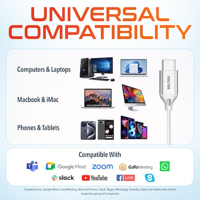 Delton 15EC USB-C Wired In-Ear Computer Earbuds with Mic, White (DWH15ECWH)