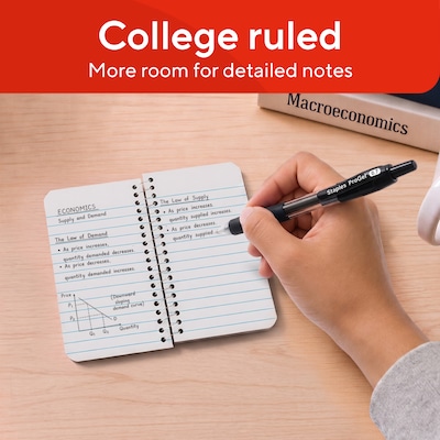 STAPLES Memo Book, 3” x 5”, Side-Bound, Ruled